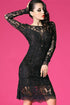 Sexy Elegant Black V Backless Lace Midi Dress